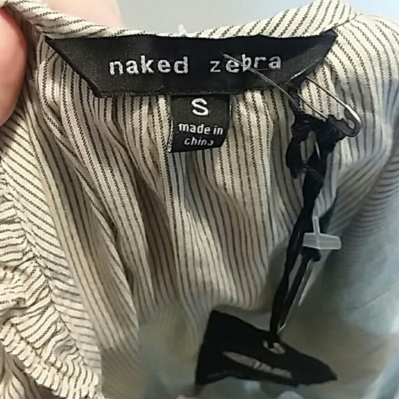 Naked Zebra ruffled camisole striped button - Picture 7 of 7